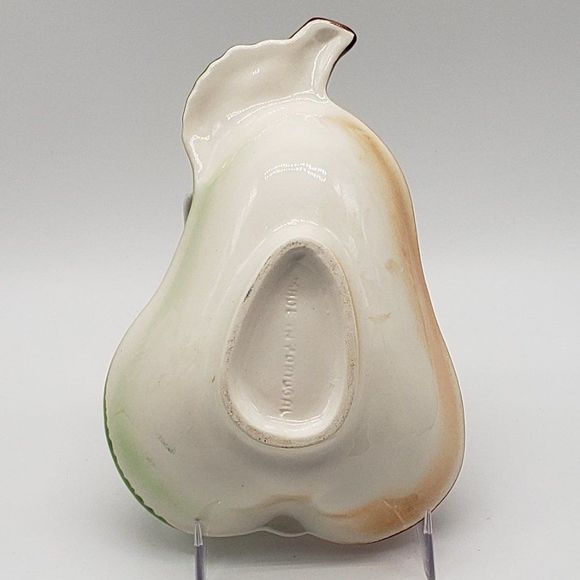 Portuguese Vintage Majolica Ceramic Green to Red Pear Shaped Bowl or Dish - Picture 10 of 13